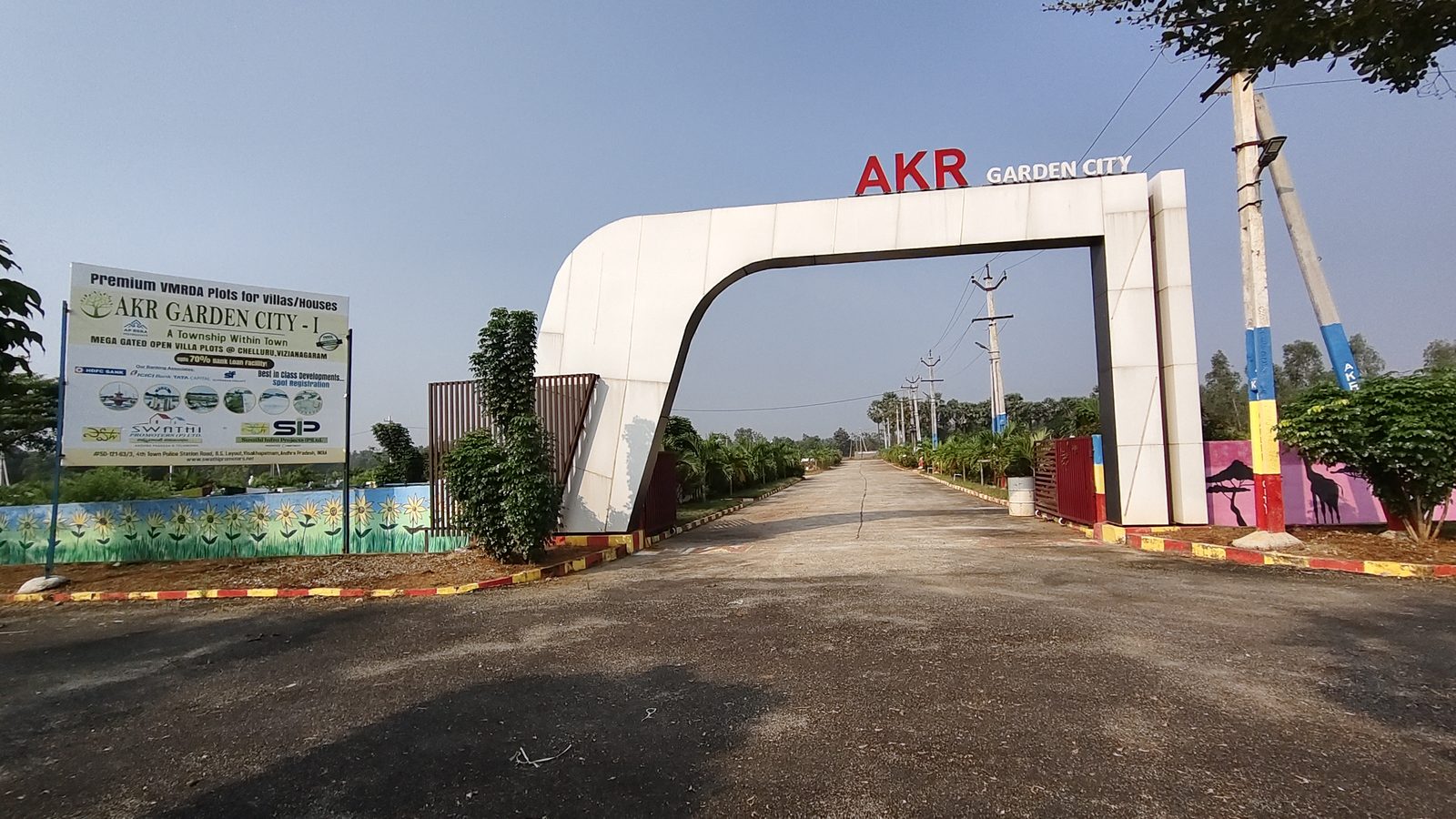 AKR Garden City — grand entrance arch, Chelluru